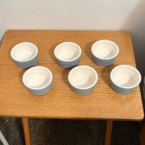 Set of 6 Blue and White Ramekins